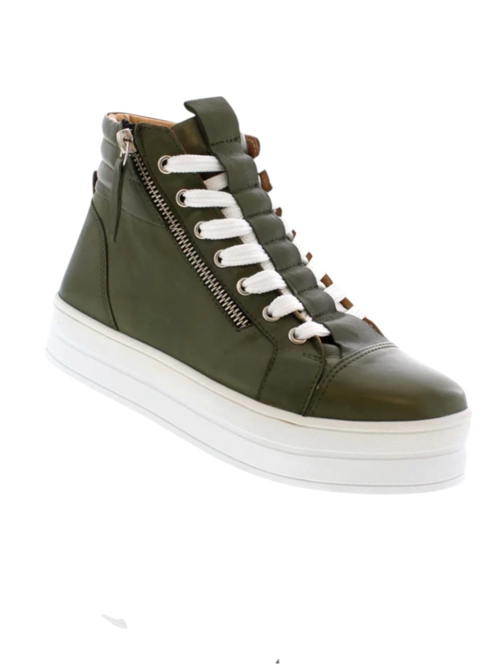 Olive Green High-Top Platform Sneakers - Women